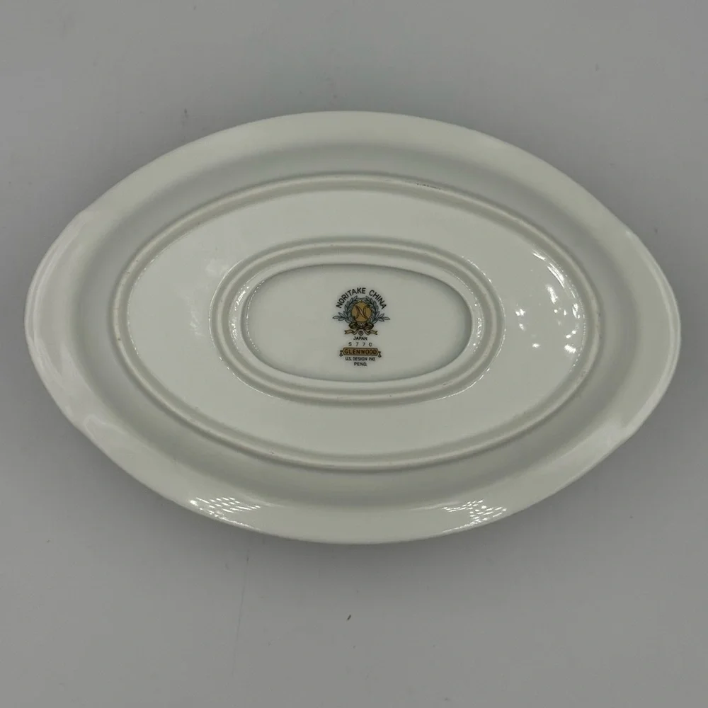 Vintage Noritake Glenwood (5770) Gravy Boat with an Attached Underplate